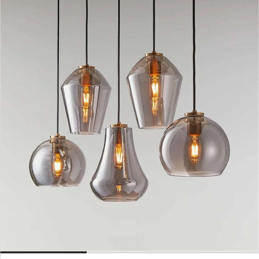 Crate&Barrel Silver and Clear Pendant Lights